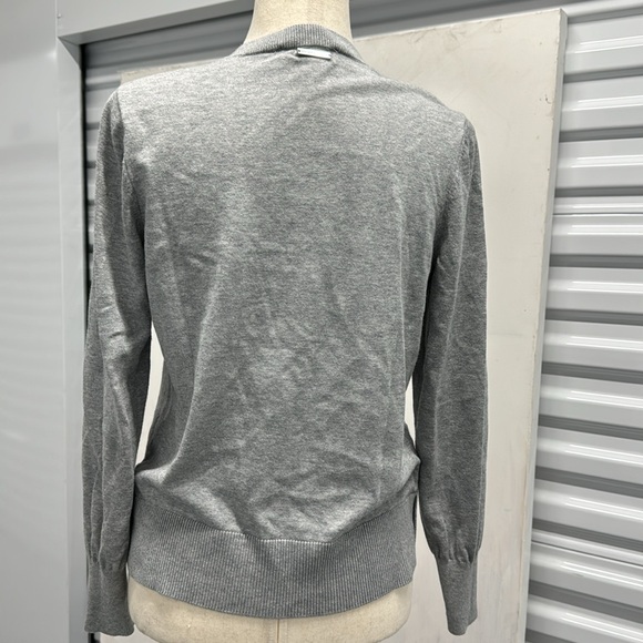 Michael Kors Cotton Blend Gray Sweater with Hardware Detailing - Medium - Picture 9 of 13